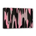 Pink and Black Camouflage 2 Deluxe Canvas 18  x 12   View1