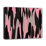 Pink and Black Camouflage 2 Deluxe Canvas 20  x 16  