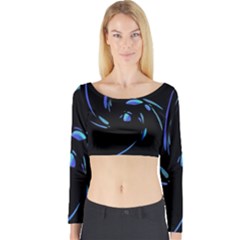 Blue Twist Long Sleeve Crop Top by Valentinaart