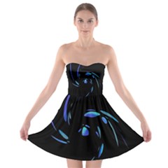 Blue Twist Strapless Dresses by Valentinaart