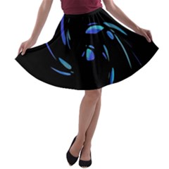 Blue Twist A-line Skater Skirt by Valentinaart