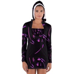 Purple Twist Women s Long Sleeve Hooded T-shirt by Valentinaart