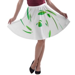 Green Twist A-line Skater Skirt by Valentinaart