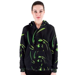 Green Twist Women s Zipper Hoodie by Valentinaart