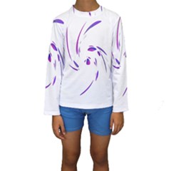 Purple Twist Kid s Long Sleeve Swimwear by Valentinaart