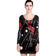 Artistic Abstraction Long Sleeve Bodycon Dress