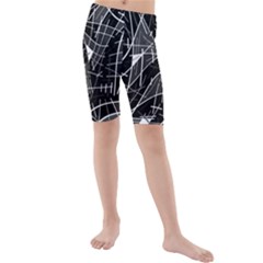 Gray Abstraction Kid s Mid Length Swim Shorts by Valentinaart