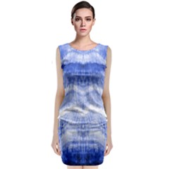 Tie Dye Indigo Classic Sleeveless Midi Dress by olgart