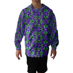 Pretty Purple Flowers Pattern Hooded Wind Breaker (kids)