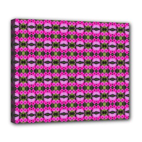 Pretty Pink Flower Pattern Deluxe Canvas 24  X 20   by BrightVibesDesign