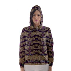 Lace Landscape Abstract Shimmering Lovely In The Dark Hooded Wind Breaker (women) by pepitasart