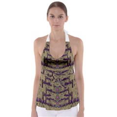 Lace Landscape Abstract Shimmering Lovely In The Dark Babydoll Tankini Top by pepitasart