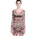 Love Bunnies In Peace And Popart Long Sleeve Bodycon Dress View1
