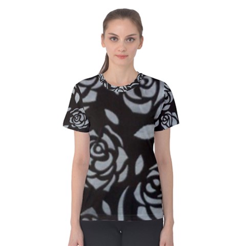 Black Flower Women s Cotton Tee by Contest2348538