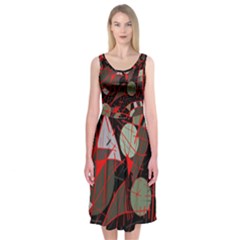 Artistic Abstraction Midi Sleeveless Dress by Valentinaart