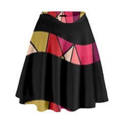 Abstract Waves High Waist Skirt by Valentinaart