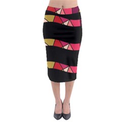 Abstract Waves Midi Pencil Skirt