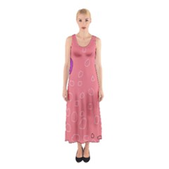 Pink Abstraction Sleeveless Maxi Dress