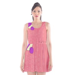 Pink Abstraction Scoop Neck Skater Dress by Valentinaart