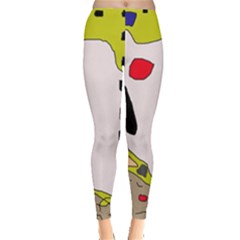 Yellow Abstraction Leggings  by Valentinaart