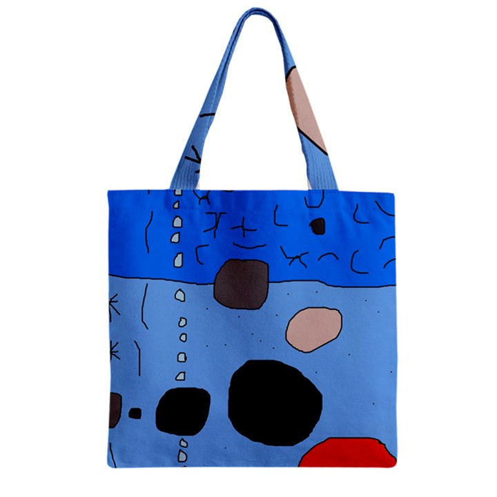 Blue abstraction Zipper Grocery Tote Bag
