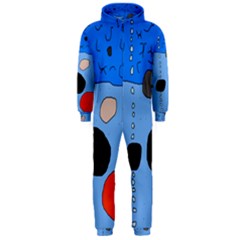Blue Abstraction Hooded Jumpsuit (men)  by Valentinaart