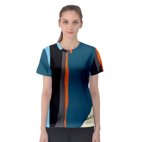 Colorful Lines  Women s Sport Mesh Tee by Valentinaart