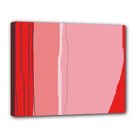 Red And Pink Lines Canvas 14  X 11  by Valentinaart