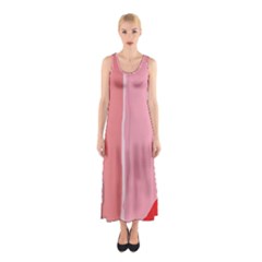 Red And Pink Lines Sleeveless Maxi Dress by Valentinaart