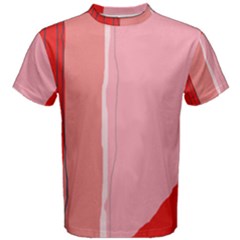 Red And Pink Lines Men s Cotton Tee by Valentinaart