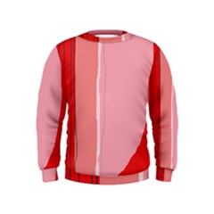 Red And Pink Lines Kids  Sweatshirt by Valentinaart