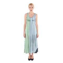 Decorative lines Sleeveless Maxi Dress