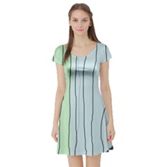 Decorative lines Short Sleeve Skater Dress