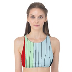 Decorative lines Tank Bikini Top