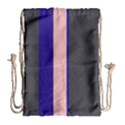 Purple, pink and gray lines Drawstring Bag (Large) View1