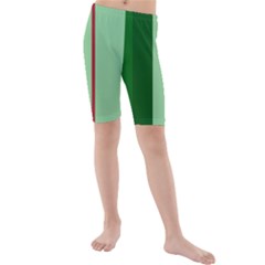 Green And Red Design Kid s Mid Length Swim Shorts by Valentinaart