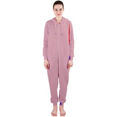Pink Elegant Lines Hooded Jumpsuit (ladies)  by Valentinaart