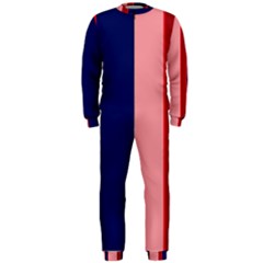 Pink And Blue Lines Onepiece Jumpsuit (men)  by Valentinaart