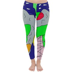 Crazy Abstraction Winter Leggings  by Valentinaart