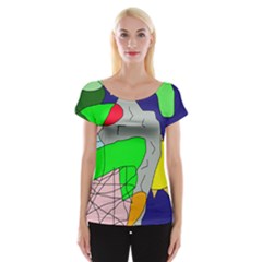 Crazy Abstraction Women s Cap Sleeve Top by Valentinaart