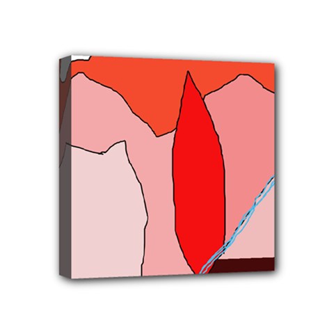 Red Landscape Mini Canvas 4  X 4  by Valentinaart