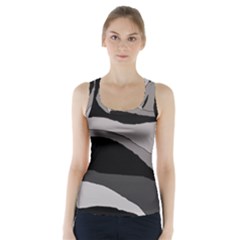 Black And Gray Design Racer Back Sports Top by Valentinaart