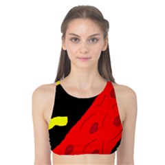 Red Abstraction Tank Bikini Top by Valentinaart