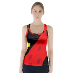 Red Abstraction Racer Back Sports Top by Valentinaart