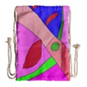 Pink abstraction Drawstring Bag (Large) View2