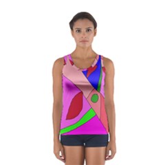 Pink Abstraction Women s Sport Tank Top  by Valentinaart