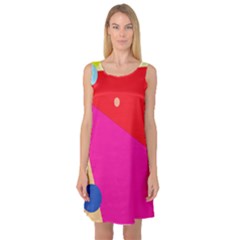 Colorful Abstraction Sleeveless Satin Nightdress