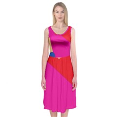 Colorful Abstraction Midi Sleeveless Dress by Valentinaart