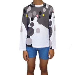 Gray, Yellow And Pink Dots Kid s Long Sleeve Swimwear by Valentinaart