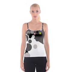 Gray, Yellow And Pink Dots Spaghetti Strap Top by Valentinaart